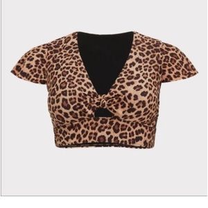 Torrid NWT leopard print swim top size 3X